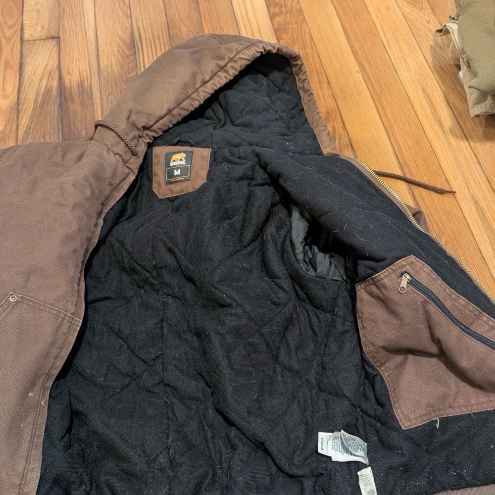 Men's Brown Hooded Jacket - Picture 3 of 5
